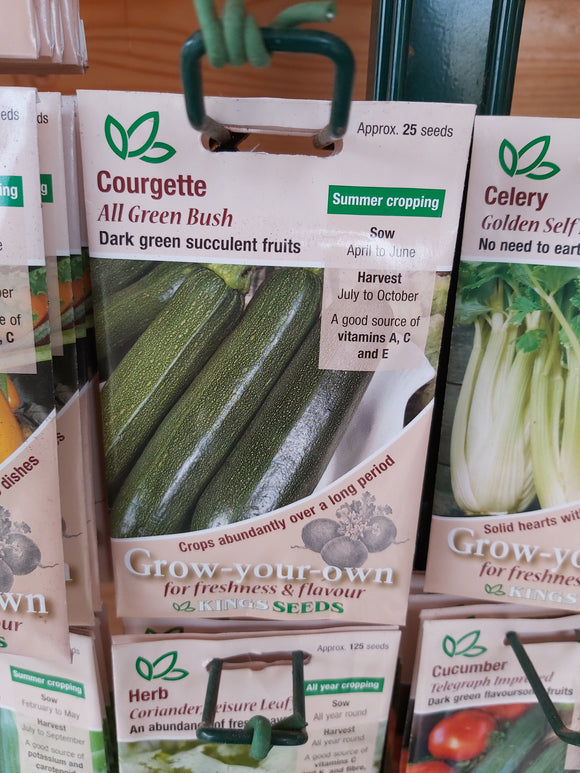 Courgette - All green Bush Seed Packet
