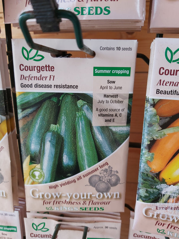 Courgette Defender F1 Seed Packet
